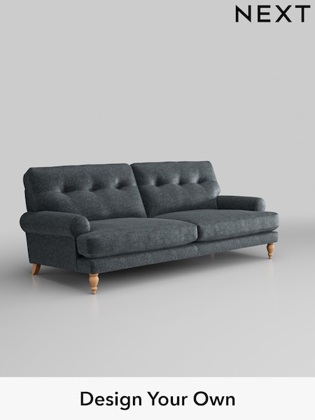Plush Chenille/Slate Blue Erin Buttoned Back Deep Relaxed Sit (C04559) | £1,425