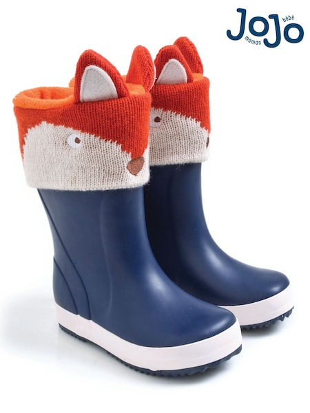 JoJo Maman Bébé Rust Orange Fox Fox Welly Liners (C05613) | £14.50