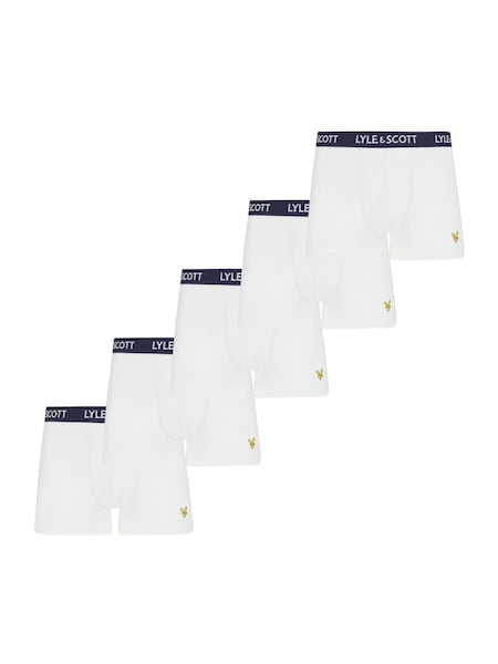 Lyle & Scott White Miller Underwear White Trunks 5 Pack (C05946) | £46