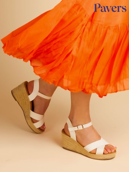 Pavers White Pavers Lightweight Platform Espadrilles (C05952) | £35