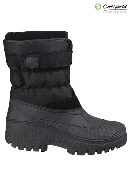 Cotswolds Chase Touch Fastening Zip-Up Snow Black Boots (C06146) | £50