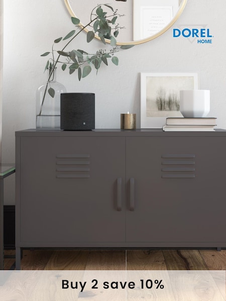 Dorel Home Grey Europe Bradford 2 Door Metal Accent Cabinet (C06317) | £170