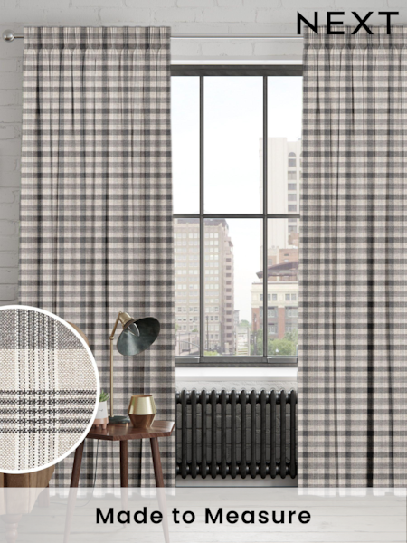 Black Cleveland Check Made To Measure Curtains (C07446) | £109