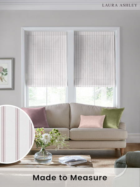 Laura Ashley Purple Burnsall Stripe Made To Measure Roman Blinds (C07829) | £84