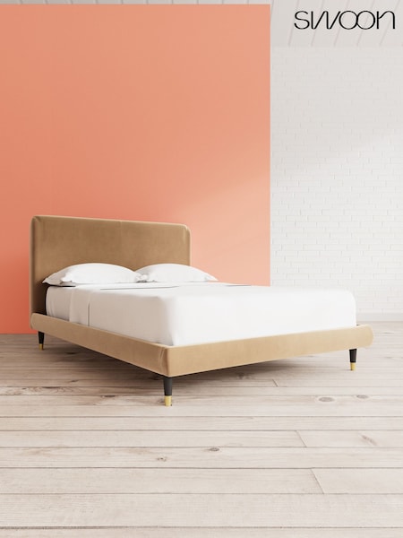 Swoon Easy Velvet Biscuit Natural Brockham Bed (C07878) | £859 - £959