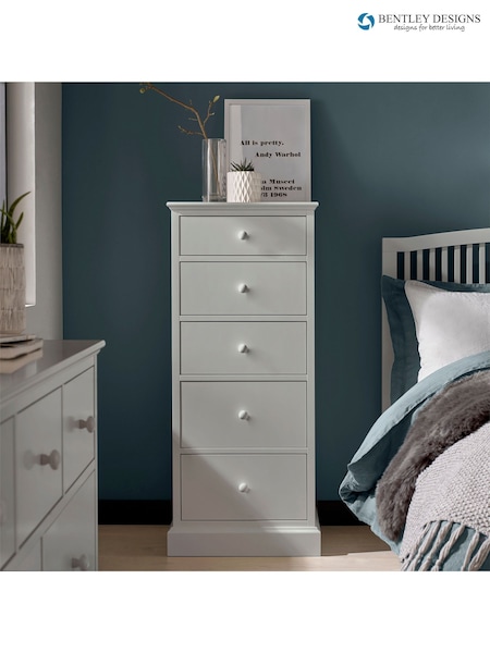 Bentley Designs Cotton Grey Ashby 5 Drawer Tall Chest (C07983) | £480