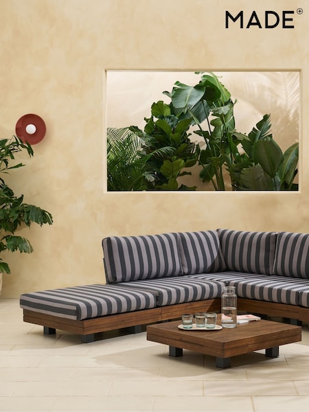 MADE.COM Stripe Avarna Garden Corner Lounge Set (C08017) | £1,699