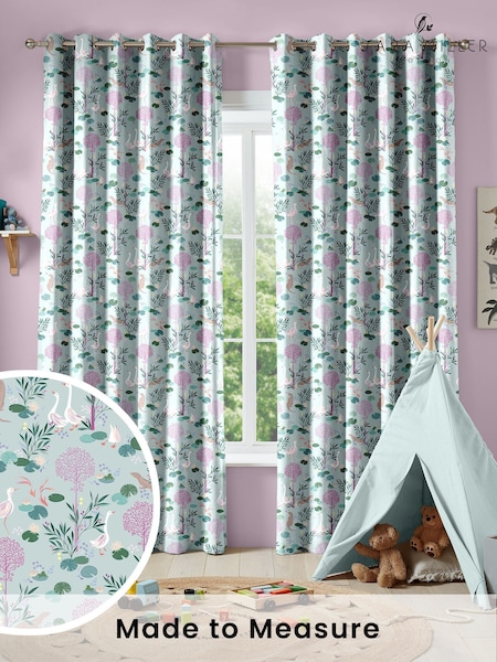 Sara Miller Pale Blue Riverbank Tales Made To Measure 100% Cotton Curtains (C09044) | £91