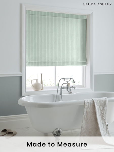 Laura Ashley Green Burnsall Stripe Made To Measure Roman Blinds (C09394) | £84