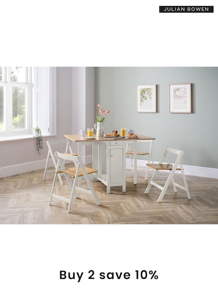 Julian Bowen White Savoy Compact 4 Seater Dining Set (C09891) | £370