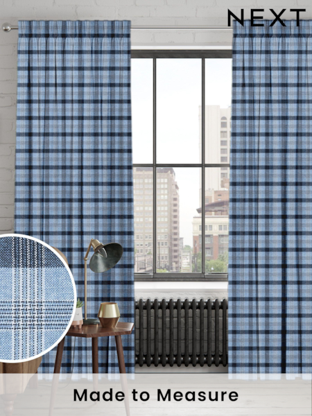 Blue Cleveland Made To Measure Curtains (C09988) | £109