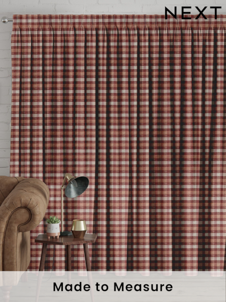 Red Cleveland Check Made To Measure Curtains (C10173) | £109