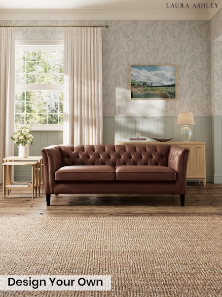 Bronington Leather/Hazel Brown - Chatsworth Buttoned Leather By Laura Ashley