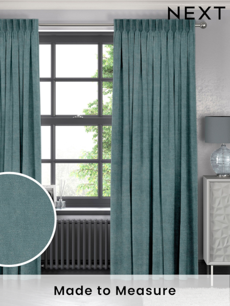 Riviera Blue Abbott Made To Measure Curtains (C10810) | £109