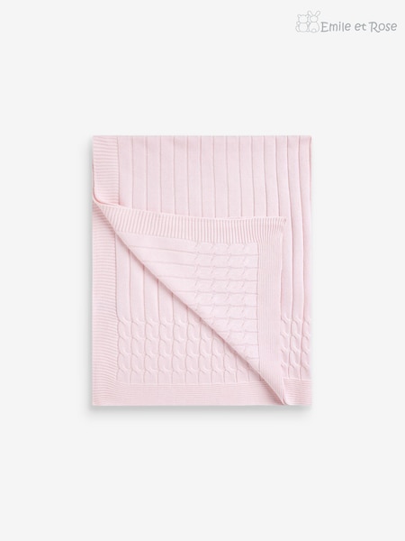 Emile Et Rose Cable Knit Baby 100% Cotton Blanket (C10851) | £44