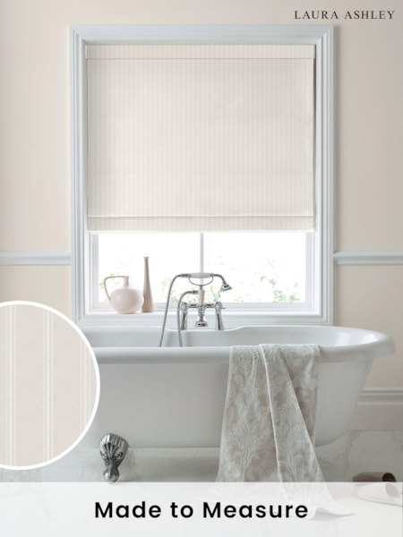 Laura Ashley Pink Burnsall Stripe Made To Measure Roman Blinds (C11098) | £84