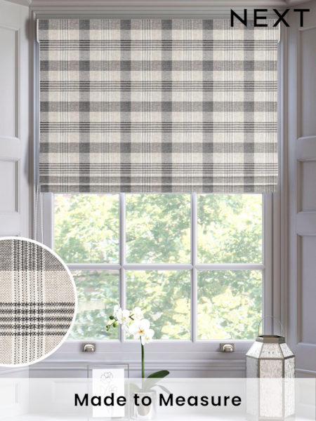 Black Cleveland Check Made To Measure Roman Blinds (C12044) | £84
