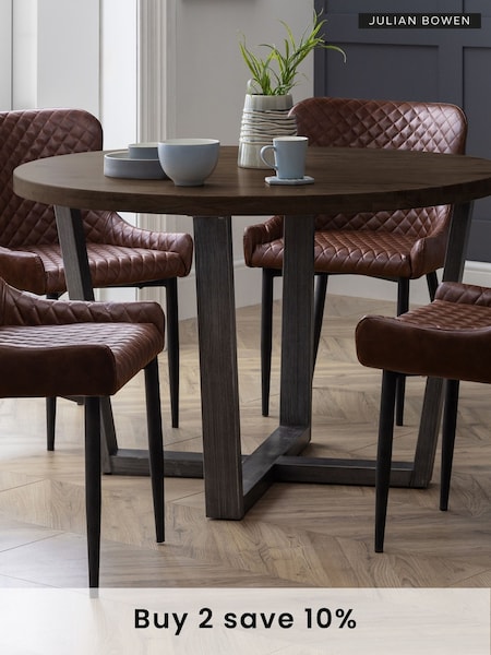 Julian Bowen Dark Oak Brooklyn Round Dining Table (C13040) | £655
