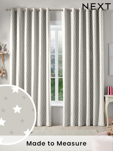 Natural Kids Ditsy Stars Made To Measure 100% Cotton Curtains (C13810) | £82