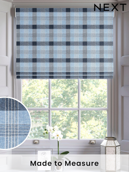 Blue Cleveland Made To Measure Roman Blinds (C14017) | £84