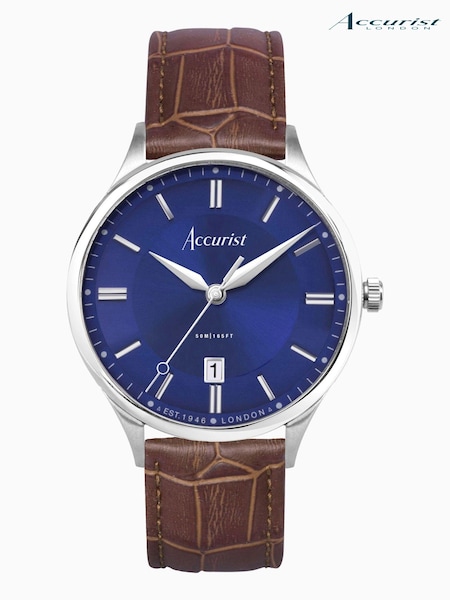 Accurist Classic Mens Brown Leather Strap Analogue Watch (C14220) | £89