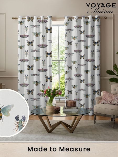 Voyage Natural Linen Fray Made to Measure Curtains (C14522) | £109