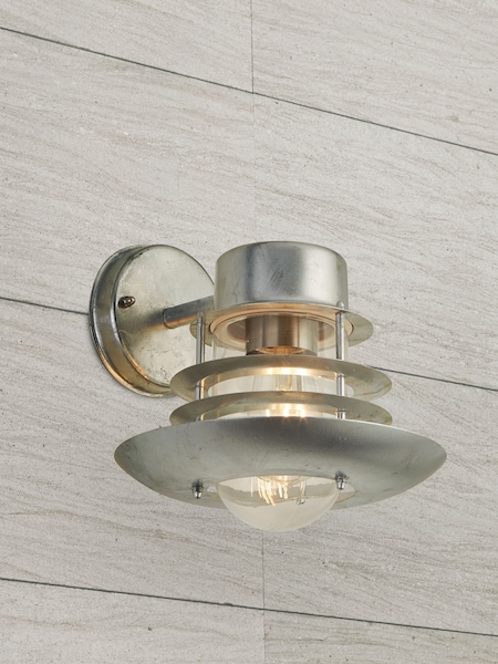 Searchlight Silver Max Lantern Outdoor Wall Light (C15236) | £55