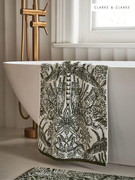 Clarke & Clarke Green Leopardo 100% Cotton Velour Towel (C15594) | £14 - £24