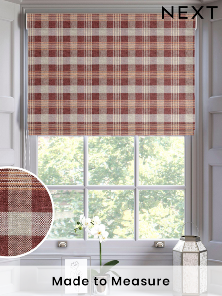 Red Cleveland Check Made To Measure Roman Blinds (C16339) | £84