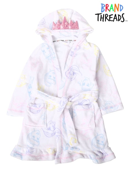 Brand Threads Pink Disney Princess Girls  Hooded Dressing Gown (C16598) | £24