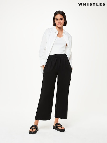Whistles Black Linen Pocket Trousers (C16961) | £99