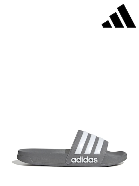 adidas Grey Sportswear Adilette Shower Sliders (C18436) | £23