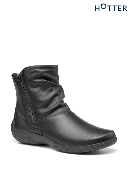 Hotter Black Wide Fit Whisper Zip Boots (C18922) | £99