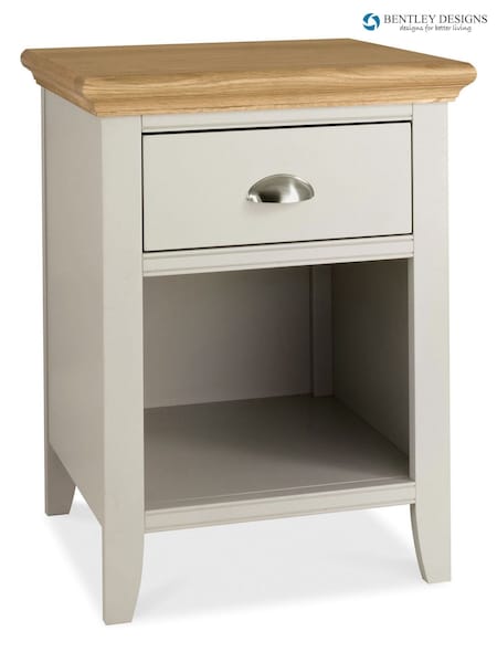 Bentley Designs Grey/Oak Hampstead 1 Drawer Bedside Table (C19613) | £190