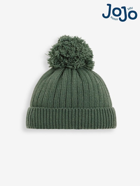JoJo Maman Bébé Khaki Green Cosy Rib Hat (C19999) | £14.50