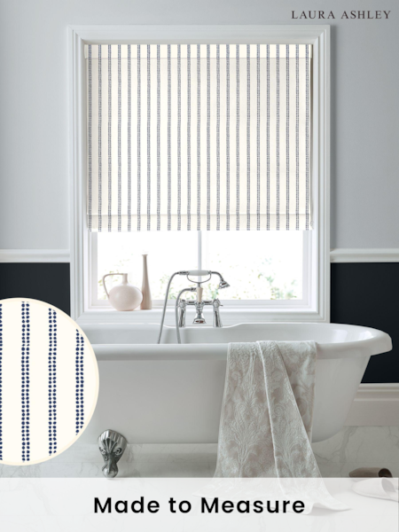 Laura Ashley Blue Candy Stripe Made To Measure Roman Blinds (C20440) | £84