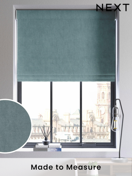 Riviera Blue Abbott Made To Measure Roman Blinds (C20559) | £89