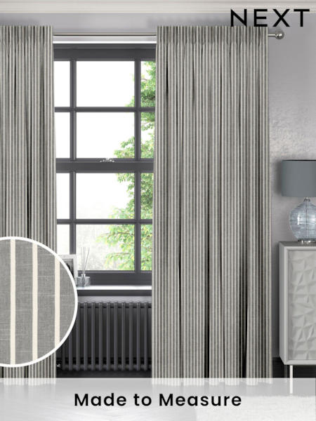 Black Franklin Made To Measure 100% Cotton Curtains (C20814) | £61
