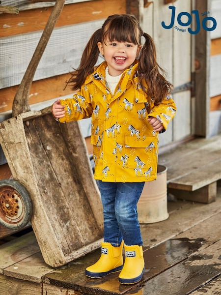 JoJo Maman Bébé Mustard Yellow Cosy Lined Ankle Wellies (C21401) | £24.50 - £26.50