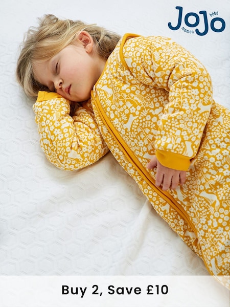 JoJo Maman Bébé Mustard Woodland 3.5 Tog Toddler Sleeping Bag (C21802) | £42
