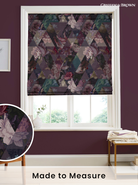 Graham & Brown Amethyst Purple Timepiece Made to Measure Roman 100% Cotton Blind (C21872) | £99