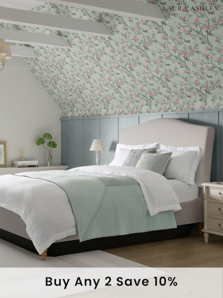 Laura Ashley Ansley Vivienne Soft Silver Ottoman Storage Bed Bed (C22144) | £599 - £799