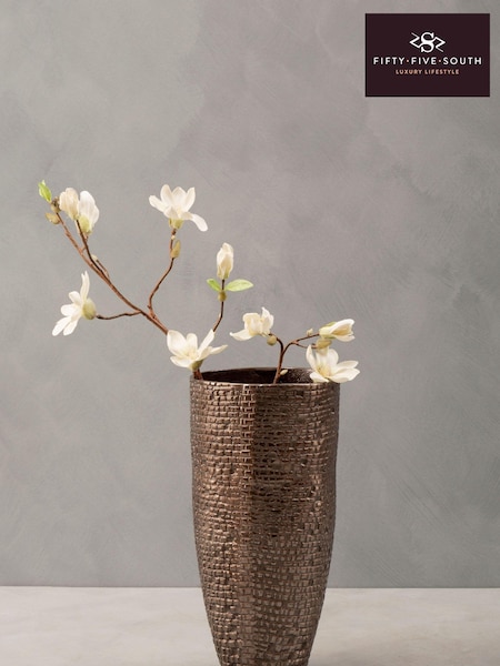 Fifty Five South Silver Pewter Textured Vase (C22223) | £66