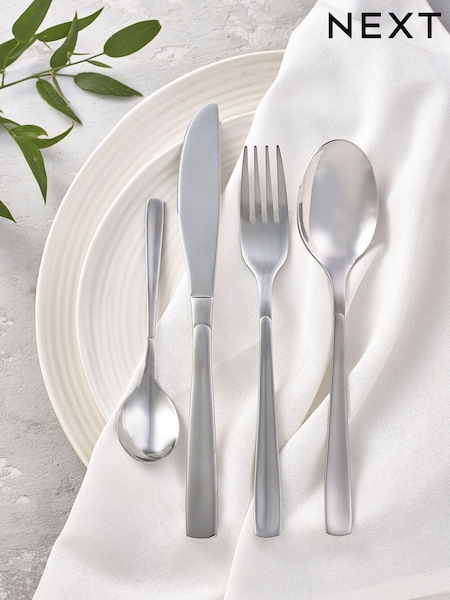 Silver 16pc Moderna Stainless Steel Cutlery Set (C22252) | £18