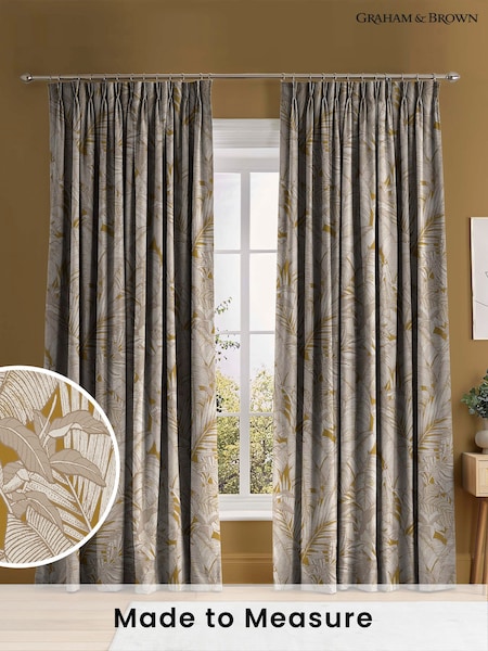 Graham & Brown Turmeric Yellow Paradys Made to Measure 100% Cotton Curtains (C22265) | £119