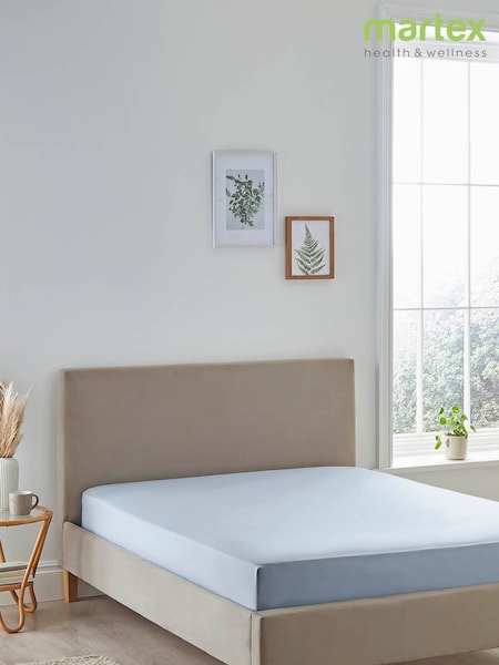 Martex Pure Blue 200 Thread Count Organic Cotton Fitted Sheet (C22644) | £30 - £48
