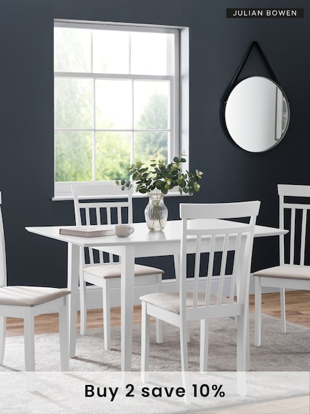 Julian Bowen White Rufford Extending Butterfly Leaf Dining Table (C22951) | £220