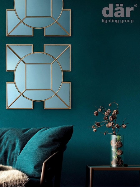 Dar Lighting Gold Isla Square Decorative Mirror (C23767) | £180