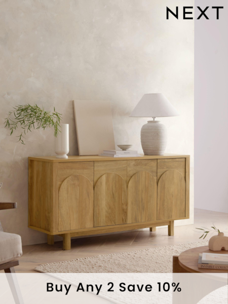 Natural Arches Mango Wood Effect Large Sideboard (C24137) | £450