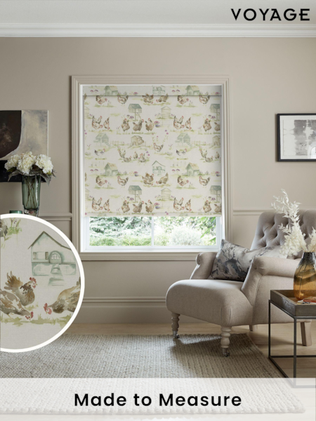 Voyage Natural Linen Blackout Henny Penny Made to Measure Roller Blind (C24285) | £73